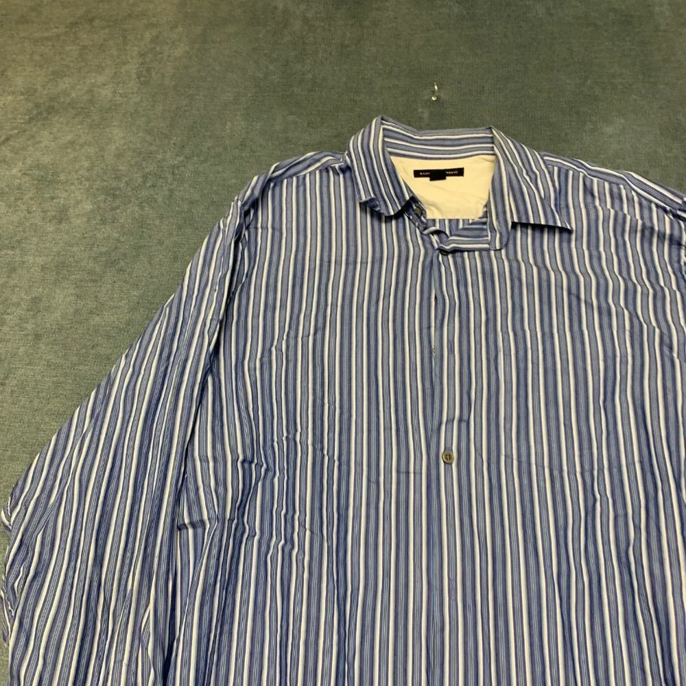 Banana Republic Shirt Mens XL Blue White Striped Cotton Streetwear Button Up